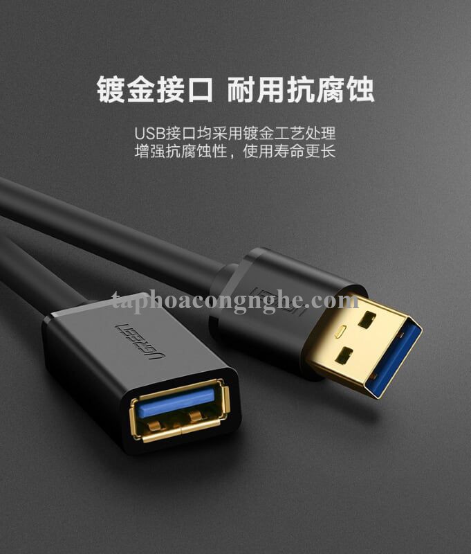 Ugreen 30127 3M màu Đen Cáp tín hiệu nối dài USB 3.0 cao cấp US129 30030127